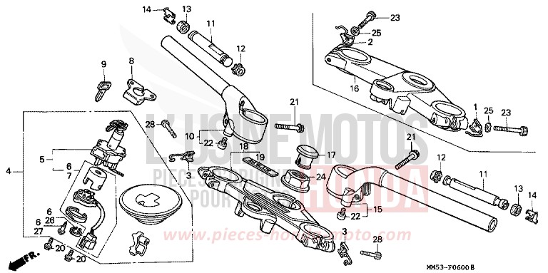 ROHRGRIFF/OBERE BRUECKE von CB1300 Super Bold'or ABS PB205K (PB205K) von 1987